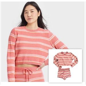 Womens Colsie Chenille 2 Piece Striped Cozy Lounge Outfit - Sz XS / S